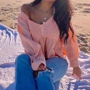 American Eagle Peach Babydoll Top - Women’s XL